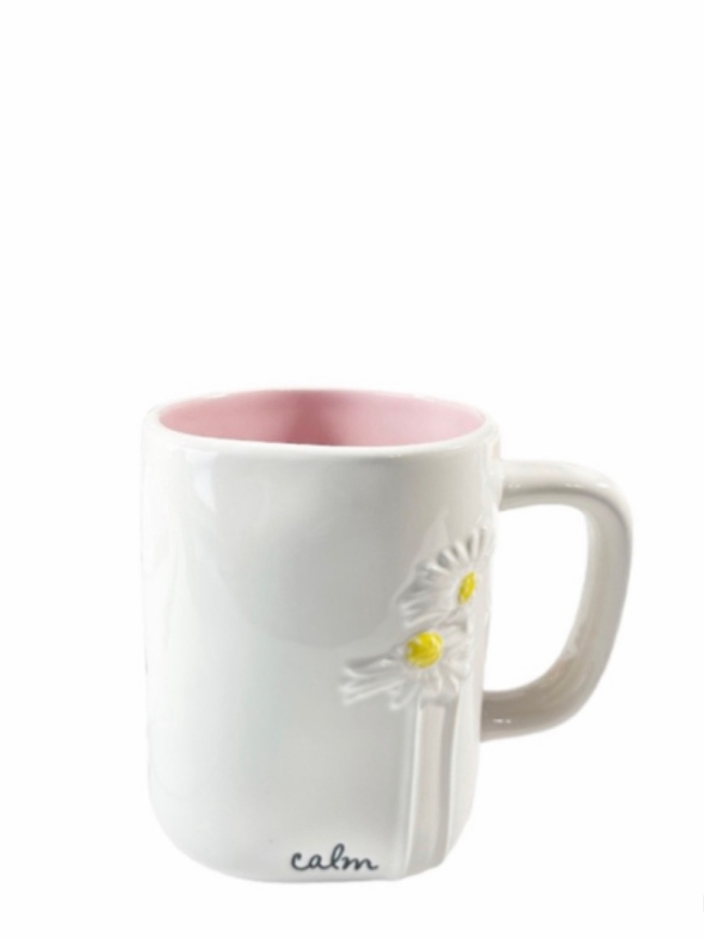 NEW Rae Dunn Calm Mug Flower Ceramic Floral